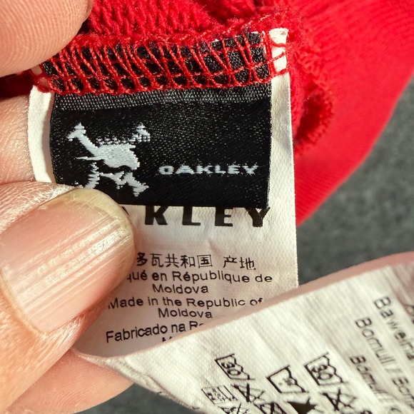 Oakley Mens Red Logo Crewneck Sweatshirt Custom Fit Long Sleeve Size L - Picture 5 of 10